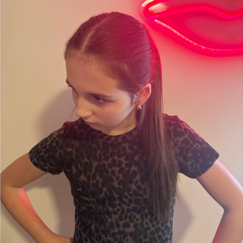 Hollister Black Leopard Print Kids Tee